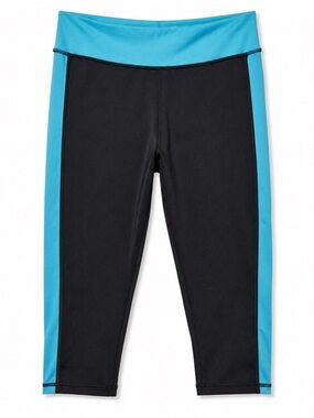 Champion Black & Teal Cropped Yoga Athletic Spandex Pants Medium M